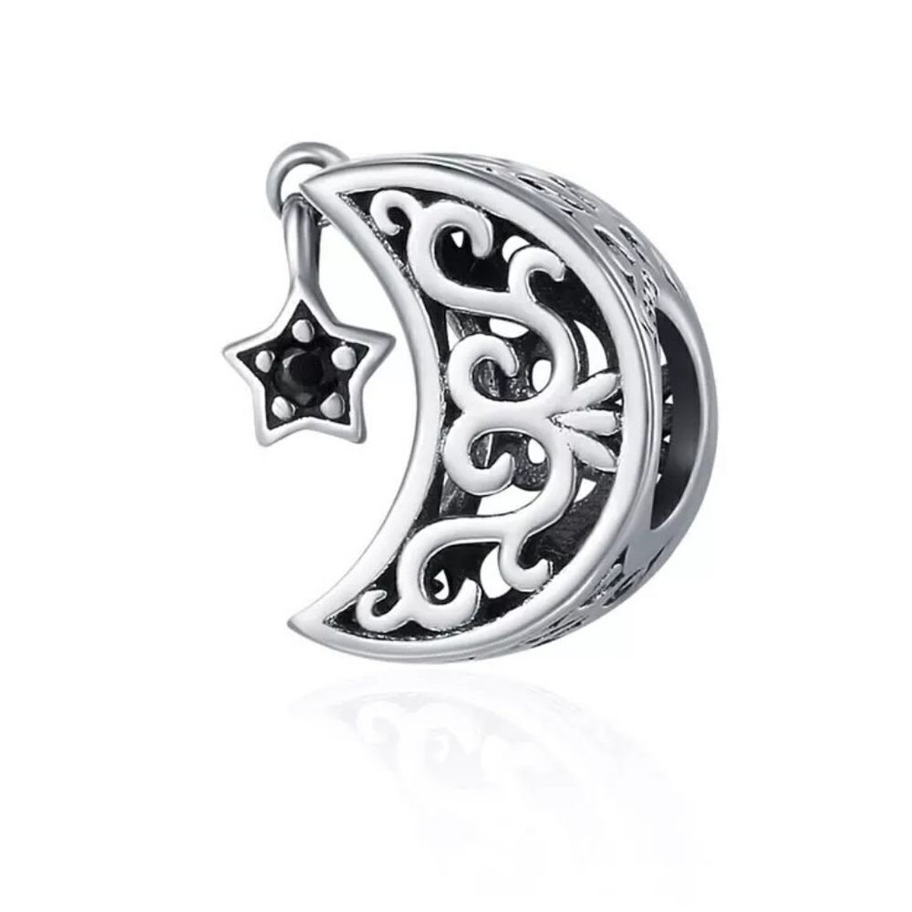 925 Silver Moon & Star Charm